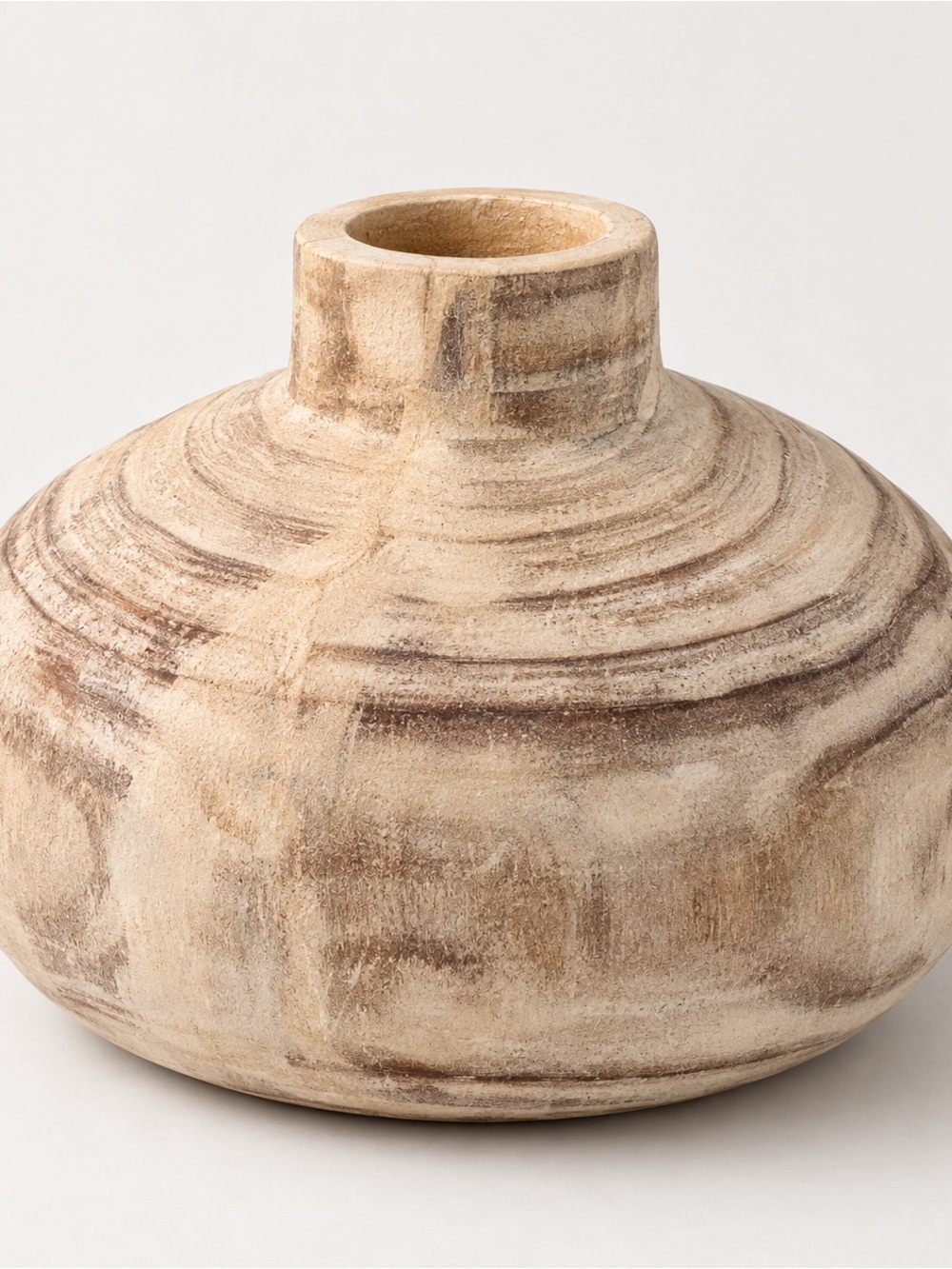 Handcrafted Rustic Beige Decorative Vase - Neutral Home Art